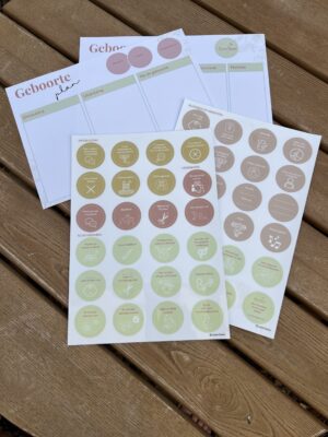 Visueel geboorteplan met stickers